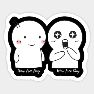 Wow Free Day Funny Cute Shirt Gift For Birthday Sticker